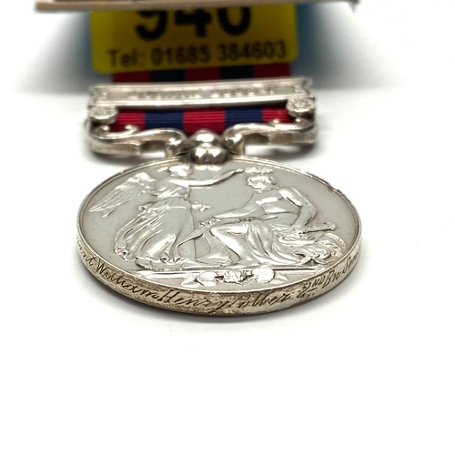 946 - India General service Medal 1854 with Burma 1885-7 Clasp: Awarded to 140 Colour Serjeant William Hen... 