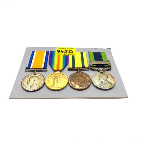 945D - British War Medal, The Allied Victory Medal, Territorial War Medal, India General Service Medal 1908... 