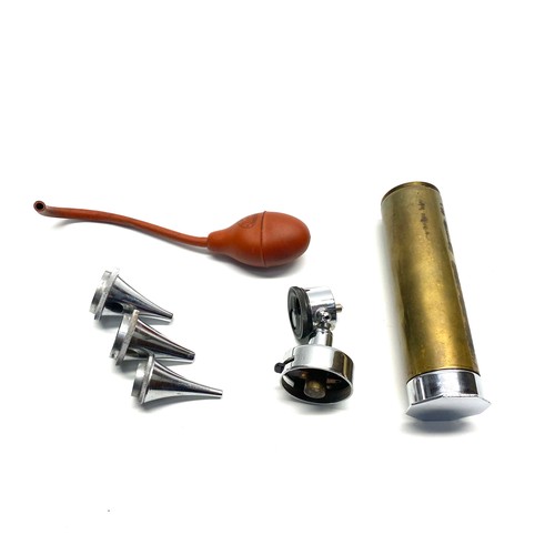 767 - vintage british army auriscope otoscope medical equipment.