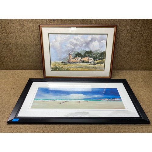 1106 - 2 lovely framed art works with artists signatures including: Anthony Waller.