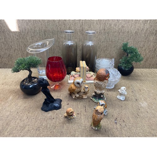 14 - Mixed items including bonsai trees, vases and collectible ornaments