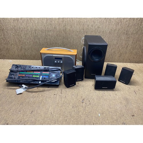 34 - Mixed electrical items including: Panasonic sound system and a PURE DAB radio.