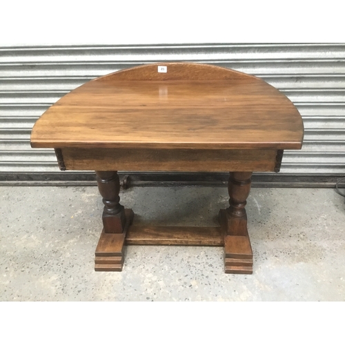 49 - Art deco hall table possibly converted from a round table 88cm x 63cm