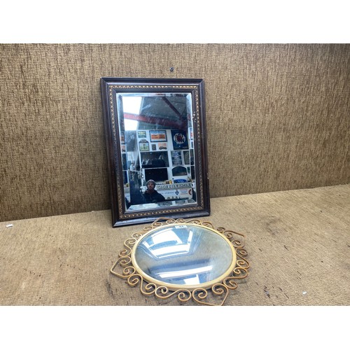 44 - 2 mirrors including: A bevel edged framed mirror.