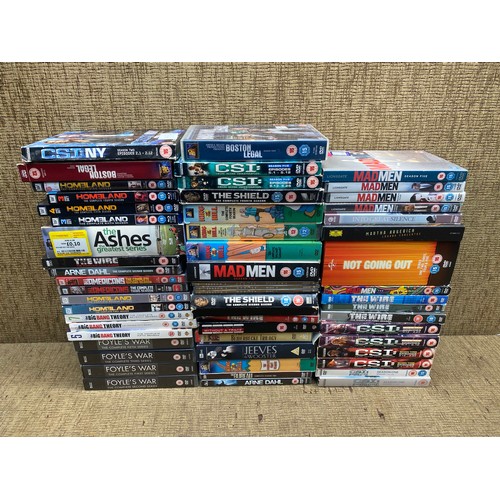 46 - Selection of DVD box sets including: CSI, Homeland and The Wire.