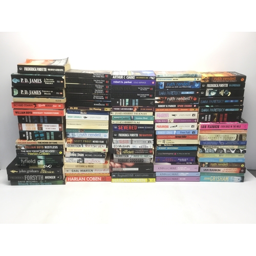 85 - A large amount of paperback books including Colin Dexter, P D James and Frederick Forsyth