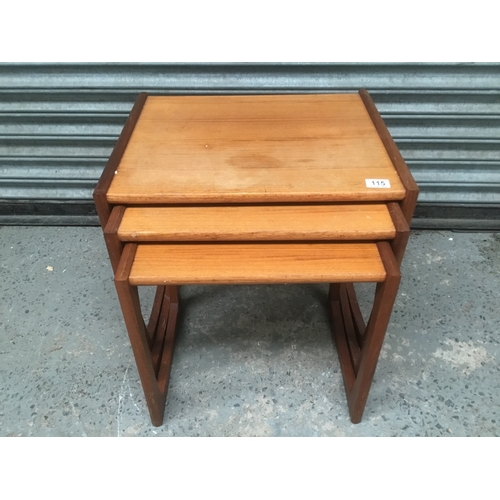 115 - Solid wooden nest of tables