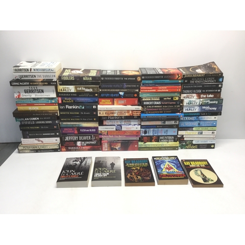 127 - A quantity of paperback books including Ray Bradbury and Ian Rankin