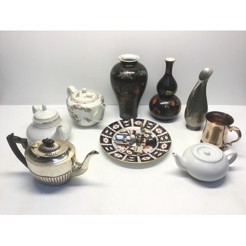 462 - Mixed items including teapots, Lawley’s pots and a pewter jug