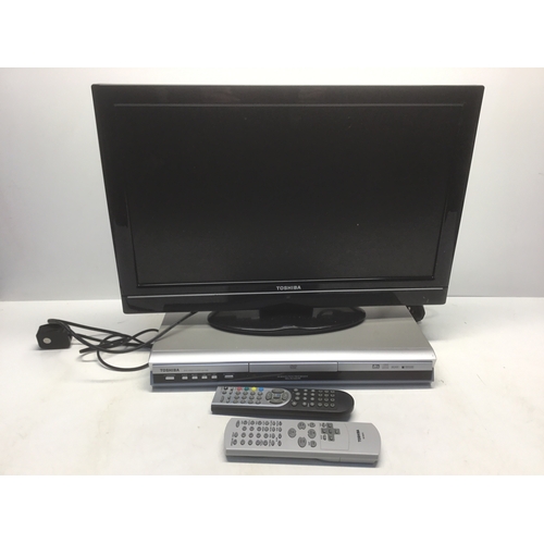 203 - Toshiba LCD 22” television and a Toshiba DVD player