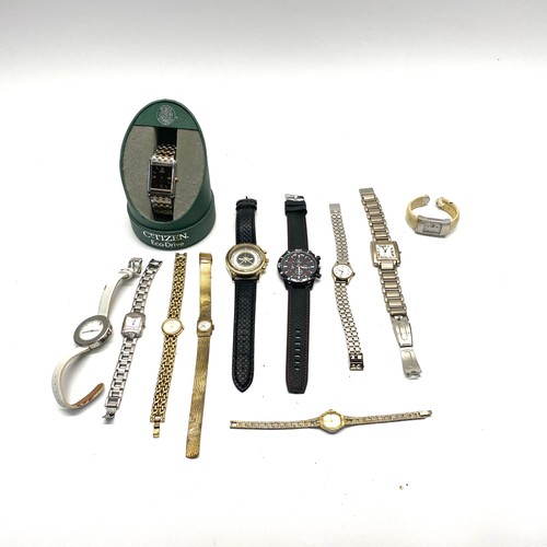 464 - Collection of watches including an accurist with a small diamond.