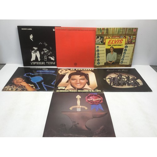 217 - A selection of vinyl LP records including Denny Lane, Paul McCartney and Elvis