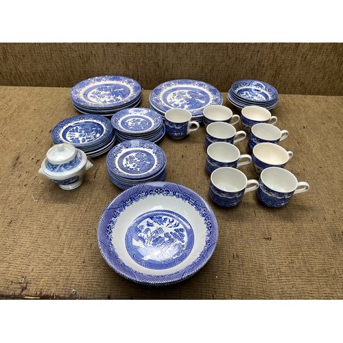 231 - blue and white plates and cups by willow.