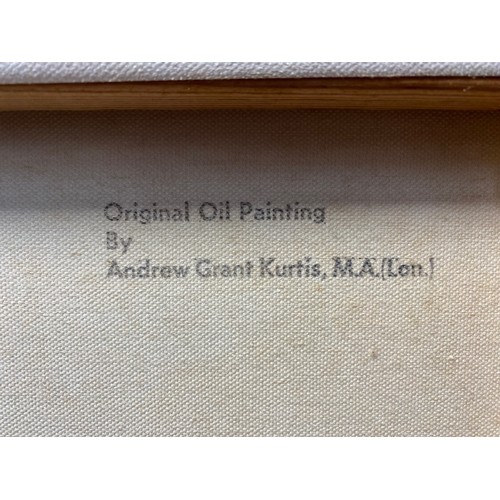 1185 - Original large oil on canvas by the British artist Andrew Grant Kurtis b. 1950 formerly on display a... 