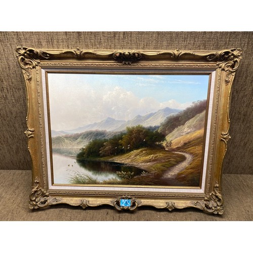 1186 - Original oil on canvas by the British artist Andrew Grant Kurtis b. 1950 depicting a Highland scene ... 