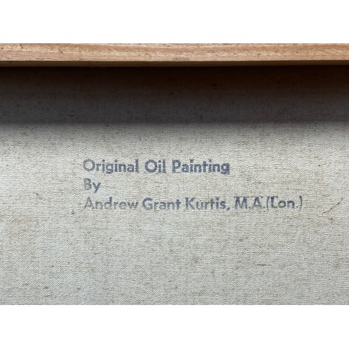 1186 - Original oil on canvas by the British artist Andrew Grant Kurtis b. 1950 depicting a Highland scene ... 