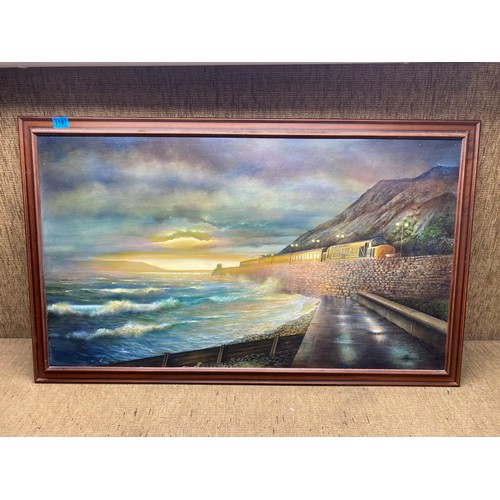 1187 - Large original oil on board by the artist Carl Henderson b. 1949 (guild of railway artists) titled L... 