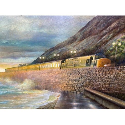 1187 - Large original oil on board by the artist Carl Henderson b. 1949 (guild of railway artists) titled L... 