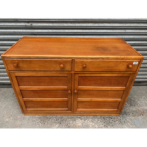 245 - 2 draw & 2 draw laquerd pine wooden sideboard  84cm x 122cm x 48cm.