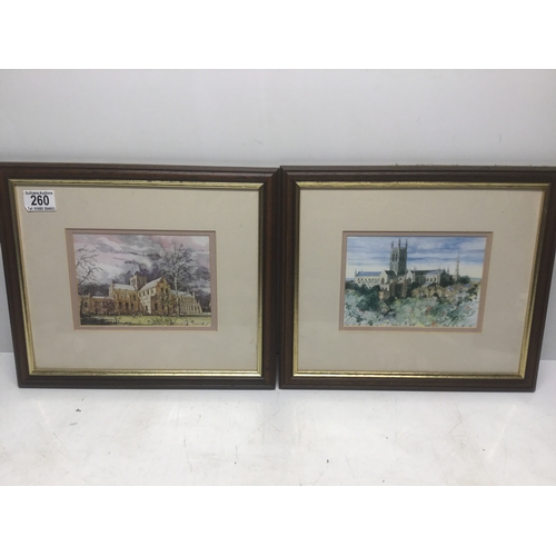 260 - Two framed prints 35cm x 30cm