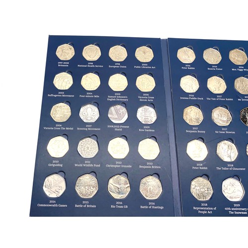 858 - 50p coin collector album (incomplete no Kew gardens please study the photos graphs clearly so you ca... 