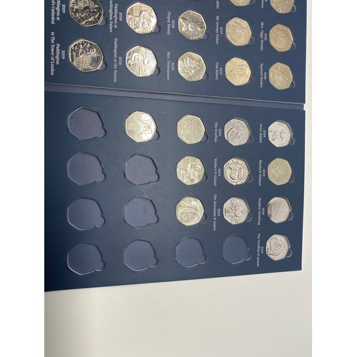 858 - 50p coin collector album (incomplete no Kew gardens please study the photos graphs clearly so you ca... 