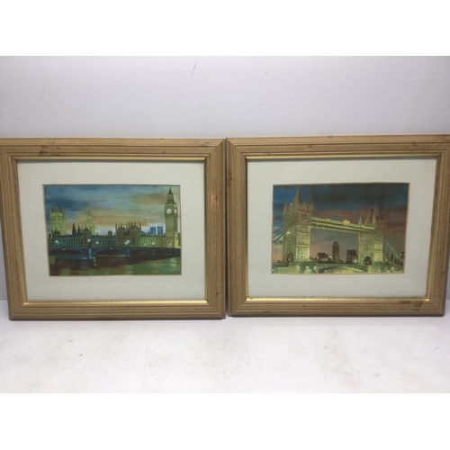 268 - Two framed signed London prints