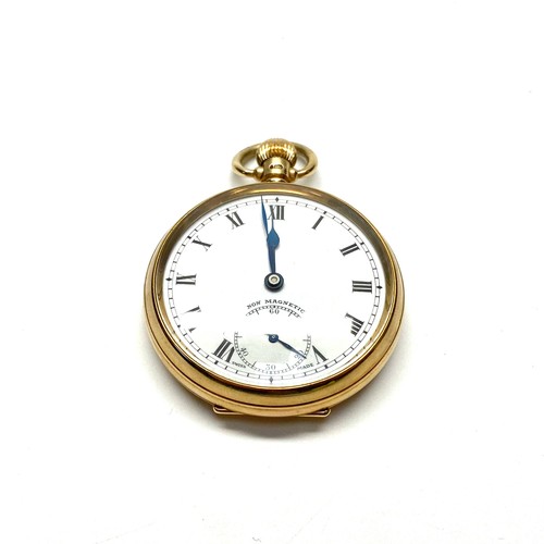 870 - 9ct gold Dennison open face pocket watch. Swiss made movement with gold hallmarks for Birmingham 194... 