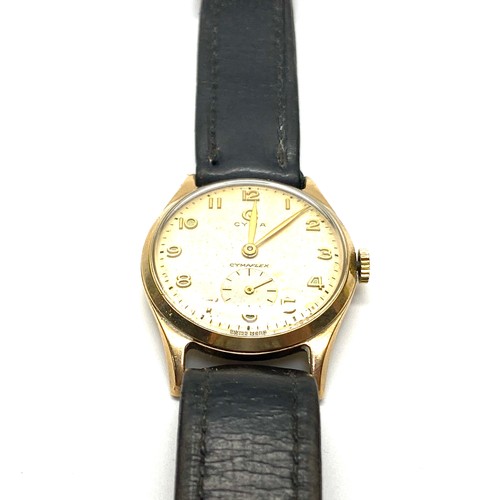 876 - 9ct gold Cyma (Cymaflex) Men's Watch hallmarks  for London 1964.