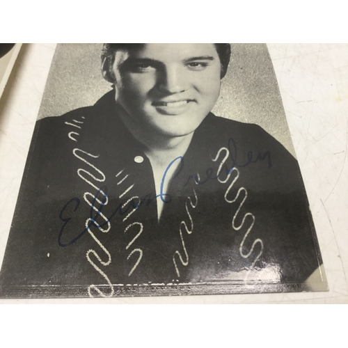 827 - Elvis a celebration book and a signed photo and postcard