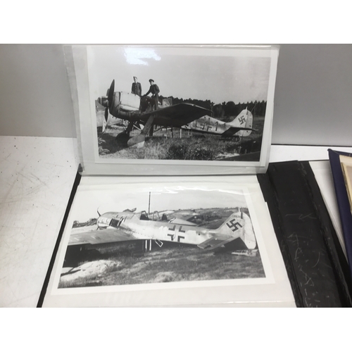 828 - A collection of military aircraft photographs including some WW2 crashed Luftwaffe aircraft photos