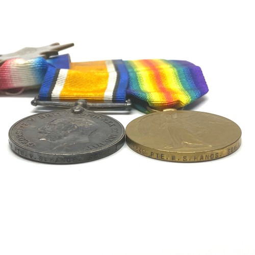 940 - WW1 Trio 1914-1915 Star, British War Medal and The Allied Victory Medal awarded to: 15348 Pte W S Ha... 