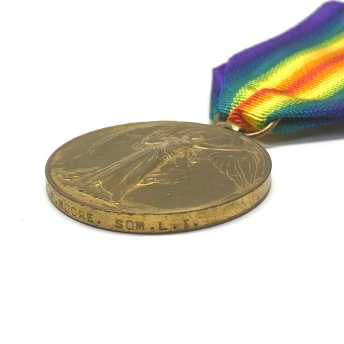 943 - WW1 Trio 1914-1915 Star, British War Medal and The Allied Victory Medal awarded to: Pte 10603 F Moor... 