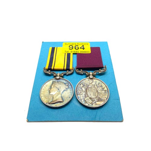 964 - South Africa Medal (Zulu) and Army long service and good conduct medal (Second type Victoria swivell...