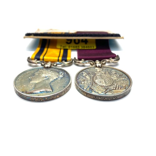 964 - South Africa Medal (Zulu) and Army long service and good conduct medal (Second type Victoria swivell... 