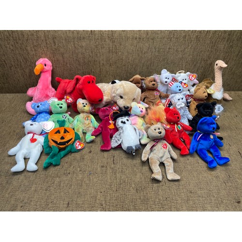 465 - Collection of Ty Beanei baby bears and animals.