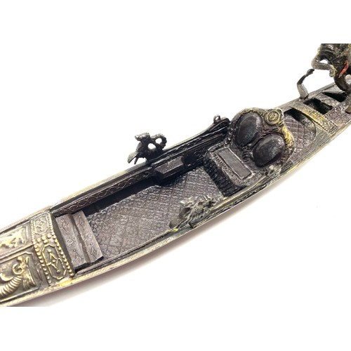 754A - Antique Italian Gondola heavy brass, 44cm long.