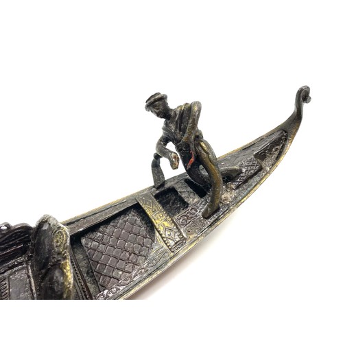 754A - Antique Italian Gondola heavy brass, 44cm long.