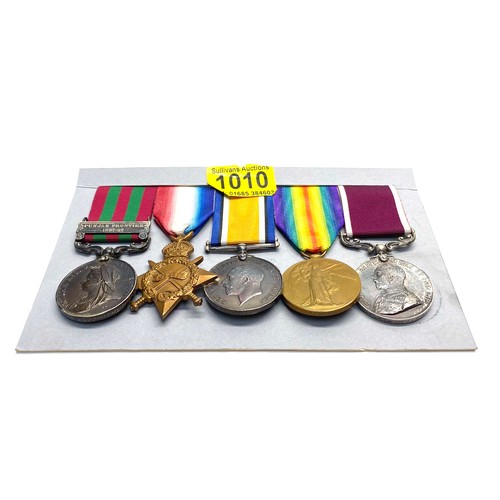 1010 - The India General Service Medal 1895, with Punjab Frontier (1897-98) clasp. 1914-1915 Star, British ...