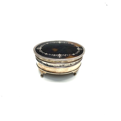 Large (7.5cm long) Tortoise shell trinket box hallmarks for Birmingham ...