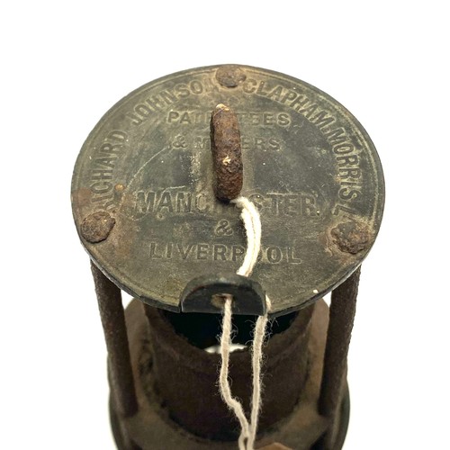 853 - Miner's safety lamp, made by Richard Johnson, Clapham & Morris Ltd, (rare with serial numbers to the... 