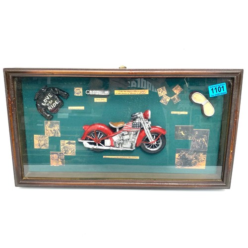 1101 - Harley-Davidson wooden plaque display box.