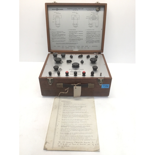 1104 - Pte scientific instruments thermocouple test set in a wooden case
