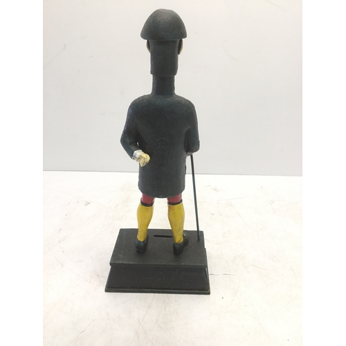 1128 - Guinness cast iron money box figure Good for him Good for you since 1759 35cm tall