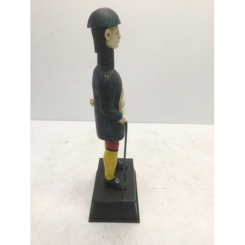 1128 - Guinness cast iron money box figure Good for him Good for you since 1759 35cm tall