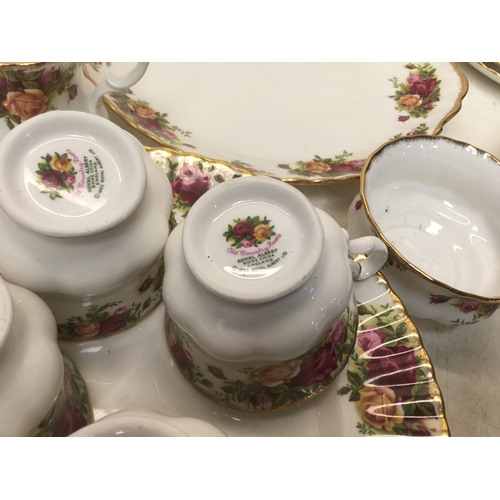 1140 - Royal Albert old country roses cups, saucers, plates, bowls and a teapot 66 pieces in total