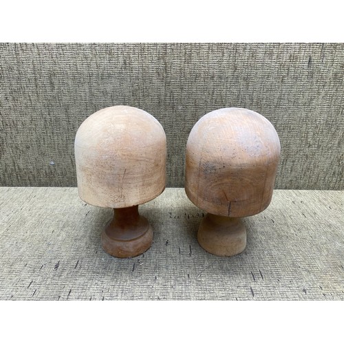 830C - Antique Ash hat stands.