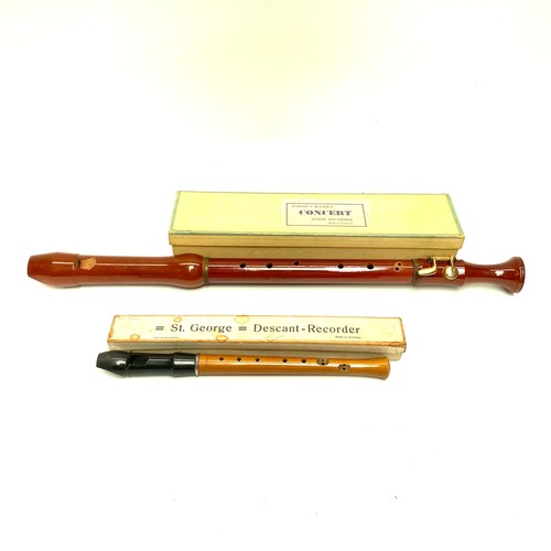 826B - Schotts wooden concert tenor recorder and a St George descant recorder