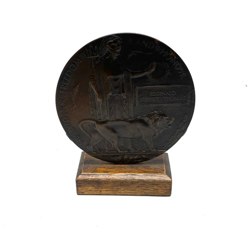 881 - WW1 death penny for Reginald Rubert Thomas