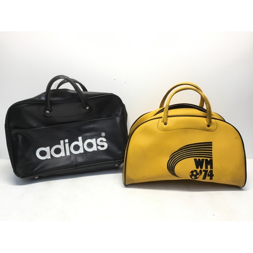 1341 - Two vintage bags including a 1974 World Cup (Fußball-Weltmeisterschaft) and an Adidas bag.